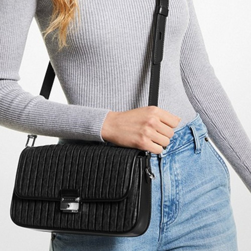 NWT ✅ MK  BRADSHAW Small Pleated Logo Convertible Shoulder Bag ⭐ NWT & DUST BAG
